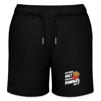 Frites, frites, restauration rapide - Short de jogging enfant bio Stanley/Stella - noir - Devant