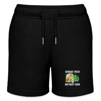 Garbage Can Garbage Truck Garbage Truck Garbage Man - Kids Organic Sweat Shorts by Stanley/Stella - black - Front