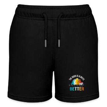 Leseratte Bibliothek Bücherwurm Buch Lesen - Kinder Organic Joggingshorts Mini Bolter von Stanley/Stella - Schwarz - Vorne