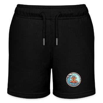 Surfendes Lebkuchenwellen-Abzeichen - Kinder Organic Joggingshorts Mini Bolter von Stanley/Stella - Schwarz - Vorne