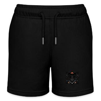 Chat cool avec des lunettes de soleil - Short de jogging enfant bio Stanley/Stella - noir - Devant