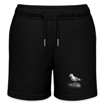 Rerik Ostseebad - Rerik Möwe - Kids Organic Sweat Shorts by Stanley/Stella - black - Front