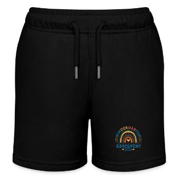 Kindergarten Absolvent 2024 Regenbogen Einschulung - Kinder Organic Joggingshorts Mini Bolter von Stanley/Stella - Schwarz - Vorne