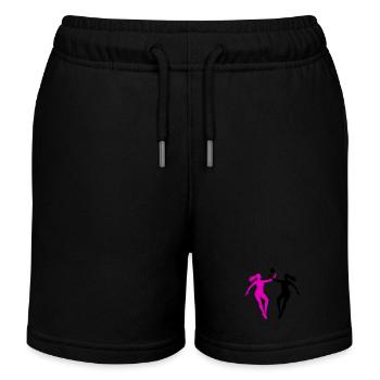 Volleyball Spielerin Silhouette - Kinder Organic Joggingshorts Mini Bolter von Stanley/Stella - Schwarz - Vorne