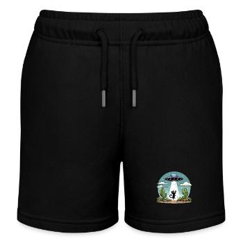 Ufo Cat Space Aliens Space Cactus Drôle Amusant - Short de jogging enfant bio Stanley/Stella - noir - Devant