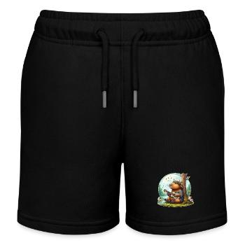 Capybara Gitarre Hippie Peace - Kinder Organic Joggingshorts Mini Bolter von Stanley/Stella - Schwarz - Vorne
