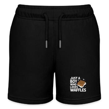 Gaufres Bonbons pour le petit-déjeuner - Short de jogging enfant bio Stanley/Stella - noir - Devant