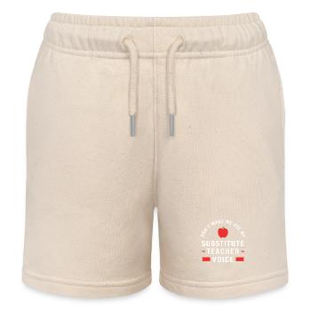 Vertretungslehrer Aushilfslehrer Ersatzlehrerin - Kinder Organic Joggingshorts Mini Bolter von Stanley/Stella - Natur - Vorne