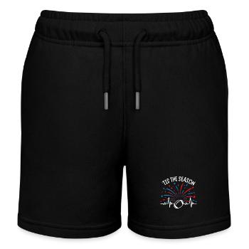 American Football, Heartbeat-Kardiogramm, Spruch - Kinder Organic Joggingshorts Mini Bolter von Stanley/Stella - Schwarz - Vorne