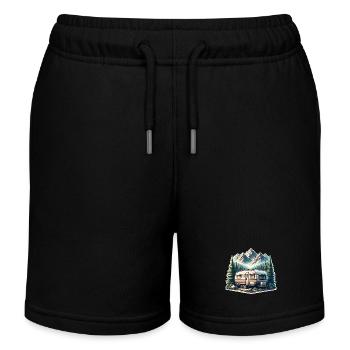 Camping Caravan - Kids Organic Sweat Shorts by Stanley/Stella - black - Front