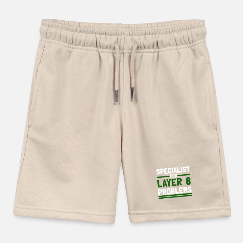 Computer Computer Work Funny Sayings Layer 8 Kids Organic Sweat Shorts by Stanley/Stella
