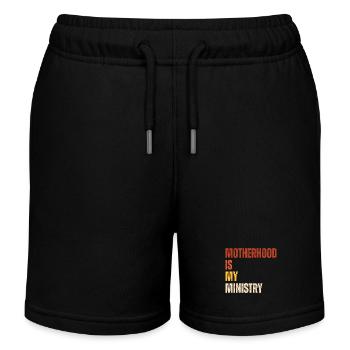 Mom Life Mama Mutterschaft Ist Mein Ministerium - Kinder Organic Joggingshorts Mini Bolter von Stanley/Stella - Schwarz - Vorne