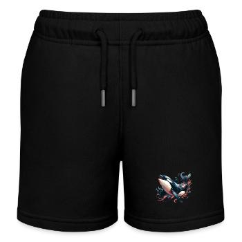 Orca Killer Whale - Kids Organic Sweat Shorts by Stanley/Stella - black - Front