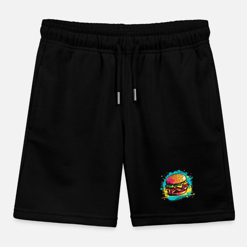 Farbenfrohe Burger Explosion Kinder Organic Joggingshorts Mini Bolter von Stanley/Stella