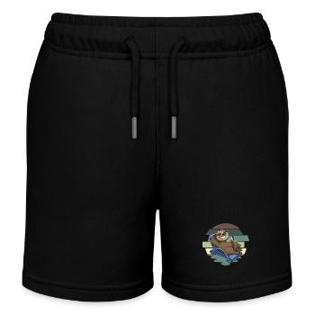 Sloth - Kids Organic Sweat Shorts by Stanley/Stella - black - Front