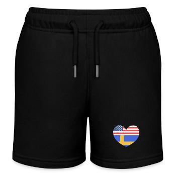 Schweden Schwedisch - Kinder Organic Joggingshorts Mini Bolter von Stanley/Stella - Schwarz - Vorne