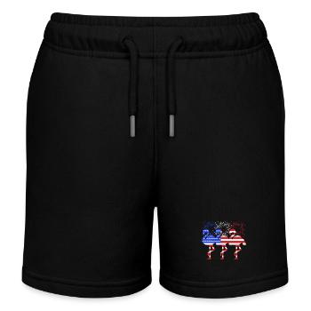 Fourth of July National Colors National Day United States - Kids Organic Sweat Shorts by Stanley/Stella - black - Front