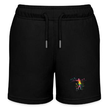 Javelin Throw Colorsplash Javelin Throw - Kids Organic Sweat Shorts by Stanley/Stella - black - Front