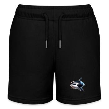 Orca Killer Whale - Kids Organic Sweat Shorts by Stanley/Stella - black - Front