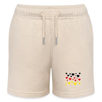 Germany Black Red Gold - Kids Organic Sweat Shorts by Stanley/Stella - soft Ecru - Front