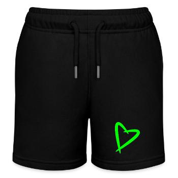 Herz Liebe Design - Kinder Organic Joggingshorts Mini Bolter von Stanley/Stella - Schwarz - Vorne