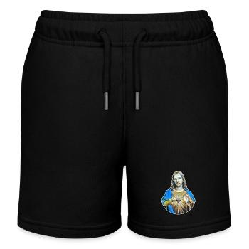 Jesus Christ * Jesus Christus Retro Style - Kinder Organic Joggingshorts Mini Bolter von Stanley/Stella - Schwarz - Vorne