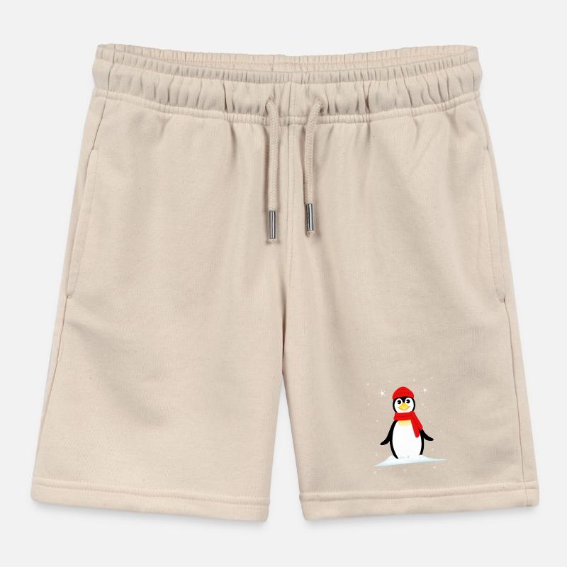 Penguin Snow Stars Kids Organic Sweat Shorts by Stanley/Stella