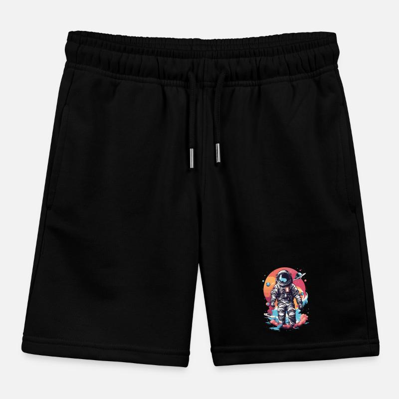 Cool astronaut in space Kids Organic Sweat Shorts by Stanley/Stella
