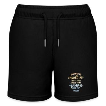 Pour vous insulter, je dois d’abord accorder de l’importance à votre opinion - Short de jogging enfant bio Stanley/Stella - noir - Devant