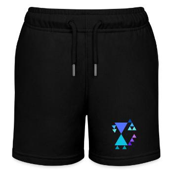 Triangle pattern - Kids Organic Sweat Shorts by Stanley/Stella - black - Front