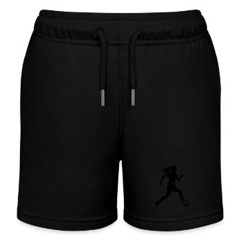 Joueuse De Football Silhouette Joueuse De Football Femme - Short de jogging enfant bio Stanley/Stella - noir - Devant