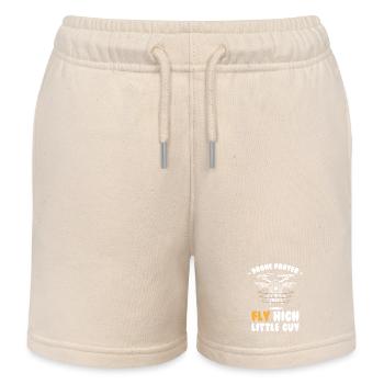 Drone Prayer Fly High little Guy - Kids Organic Sweat Shorts by Stanley/Stella - soft Ecru - Front