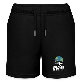 Backpacker by Day Couch Sleeper by Night - Kids Organic Sweat Shorts by Stanley/Stella - black - Front