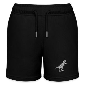 Geometric TREX Dinosaur - Kids Organic Sweat Shorts by Stanley/Stella - black - Front