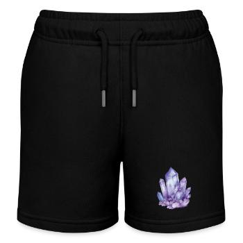 Lila Kristall Gruppe - Kinder Organic Joggingshorts Mini Bolter von Stanley/Stella - Schwarz - Vorne