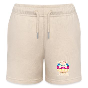Original 2022 2 Year Old Level 2 Unlock - Kids Organic Sweat Shorts by Stanley/Stella - soft Ecru - Front