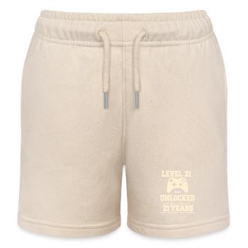Level 21 Vintage Retro Vintage Birthday - Kids Organic Sweat Shorts by Stanley/Stella - soft Ecru - Front
