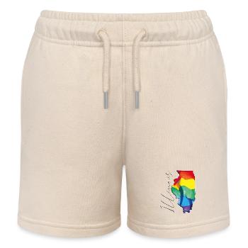 Illinois (USA) | echte Flagge | LGBTQIA+ Script - Kinder Organic Joggingshorts Mini Bolter von Stanley/Stella - Natur - Vorne