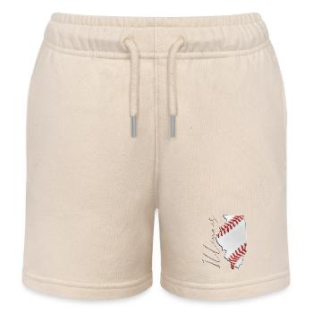 Illinois (USA) | echte Baseball | Landkarte Script - Kinder Organic Joggingshorts Mini Bolter von Stanley/Stella - Natur - Vorne