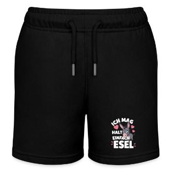 Esel Eselchen Maultier Muli - Kinder Organic Joggingshorts Mini Bolter von Stanley/Stella - Schwarz - Vorne