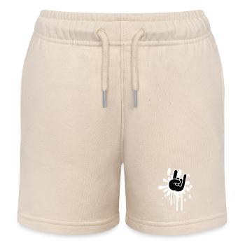 Heavy Metal Hard Rock Graffiti Hörner Handgeste - Kinder Organic Joggingshorts Mini Bolter von Stanley/Stella - Natur - Vorne