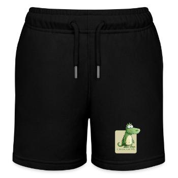 Lustiger Krokodil-Charakter - Kinder Organic Joggingshorts Mini Bolter von Stanley/Stella - Schwarz - Vorne