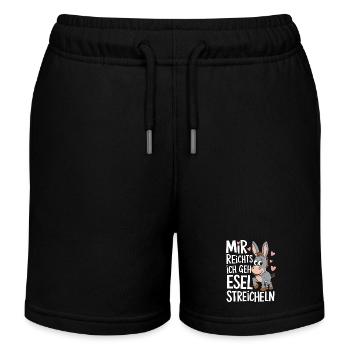 Esel Eselchen Maultier Muli - Kinder Organic Joggingshorts Mini Bolter von Stanley/Stella - Schwarz - Vorne