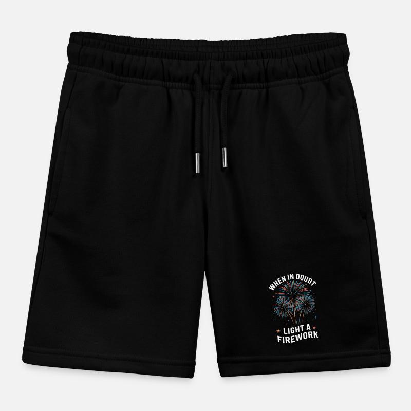 Pyrotechnics Fireworks Pyrotechnics Kids Organic Sweat Shorts by Stanley/Stella
