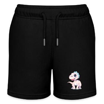 Dinosaure violet ludique atteignant le ciel - Short de jogging enfant bio Stanley/Stella - noir - Devant