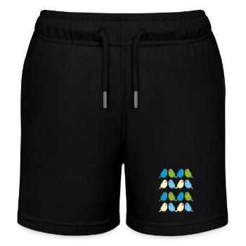 Budgies colorful - Kids Organic Sweat Shorts by Stanley/Stella - black - Front