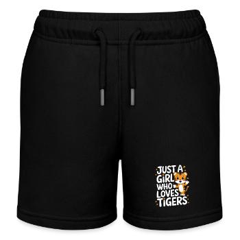 Tiger Animal Zoo Wild Animal - Kids Organic Sweat Shorts by Stanley/Stella - black - Front