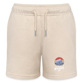 Nashorn Rhinozeros - Kinder Organic Joggingshorts Mini Bolter von Stanley/Stella - Natur - Vorne