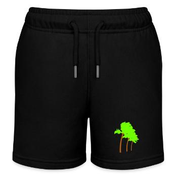 Lots of Palm Trees Row Island 3 Trees Beach Vacation Sea - Kids Organic Sweat Shorts by Stanley/Stella - black - Front