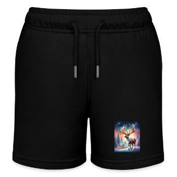 Rentiere aus dem Dorf des Weihnachtsmanns - Kinder Organic Joggingshorts Mini Bolter von Stanley/Stella - Schwarz - Vorne